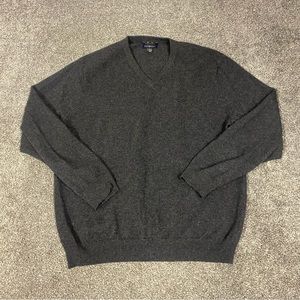 CLUB ROOM US Men’s Charcoal 2 Ply Estate Cashmere V-Neck Pullover Sweater Size L